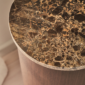 Madison - Dark Emperador Round Dark Wood Plinth
