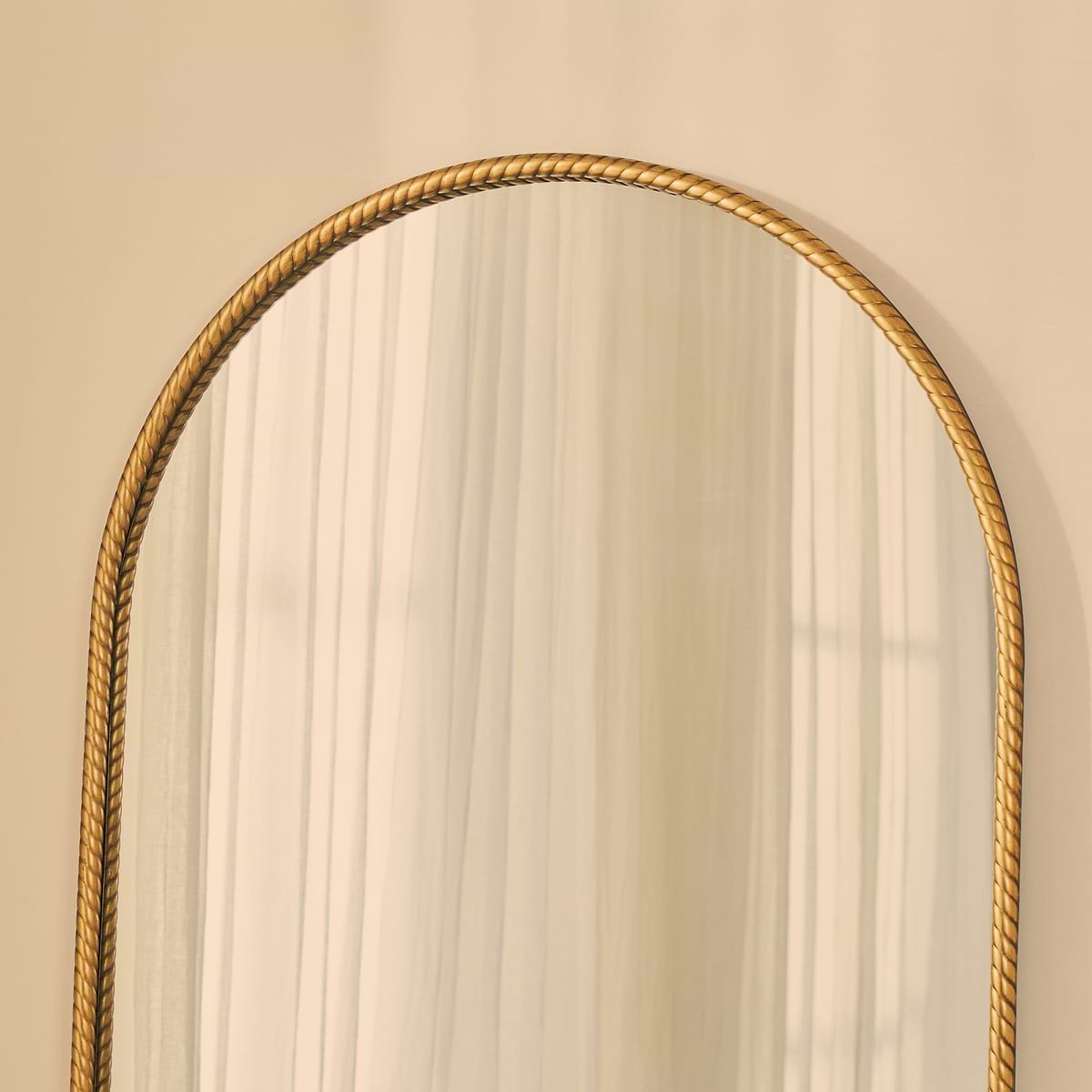 Corra - Gold Full Length Arched Rope Twist Mirror 190cm x 90cm