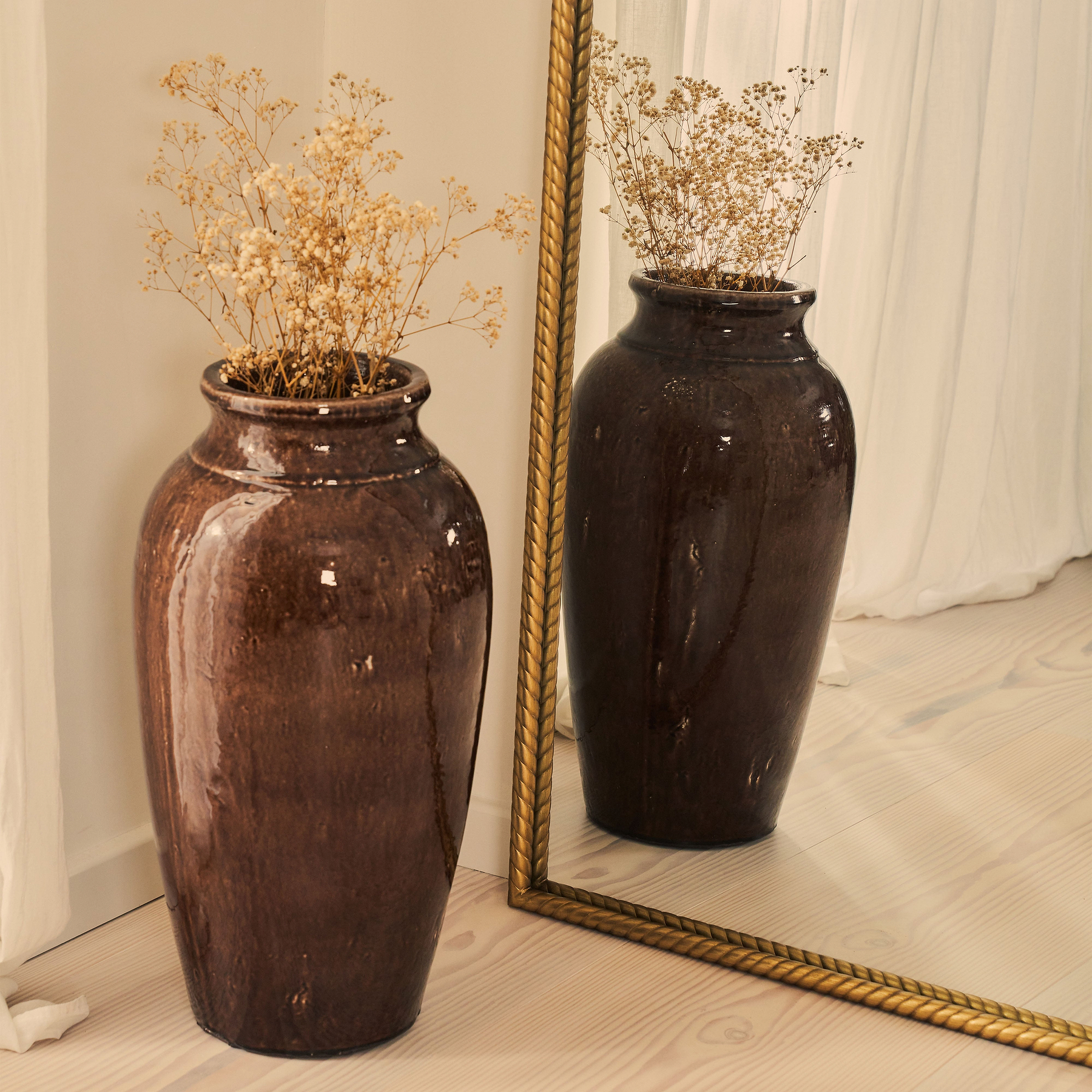 Corra - Gold Full Length Arched Rope Twist Mirror 190cm x 90cm