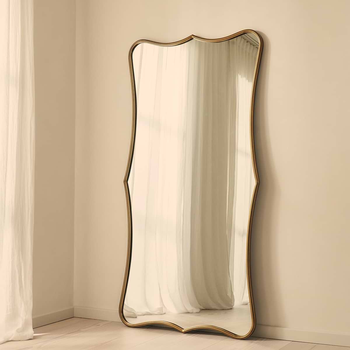 Elise - Gold Full Length Art Deco Metal Mirror 180cm x 90cm
