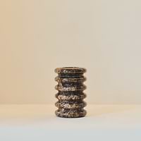 Varella - Dark Emperador Marble Ribbed Decorative Vase 15cm