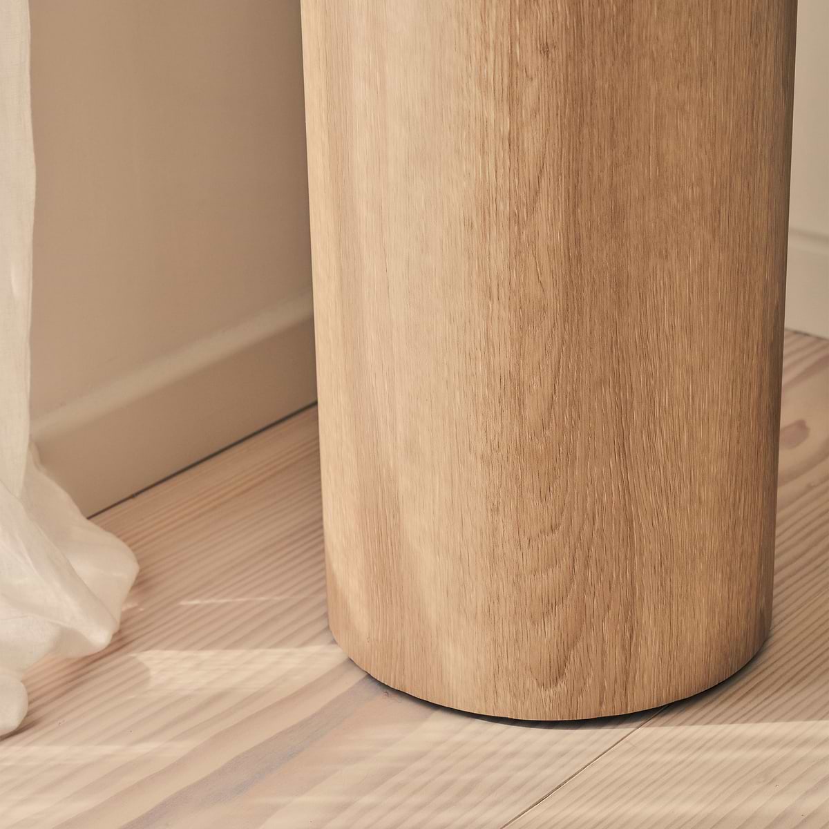 Madison - Beige Travertine Round Washed Wood Plinth