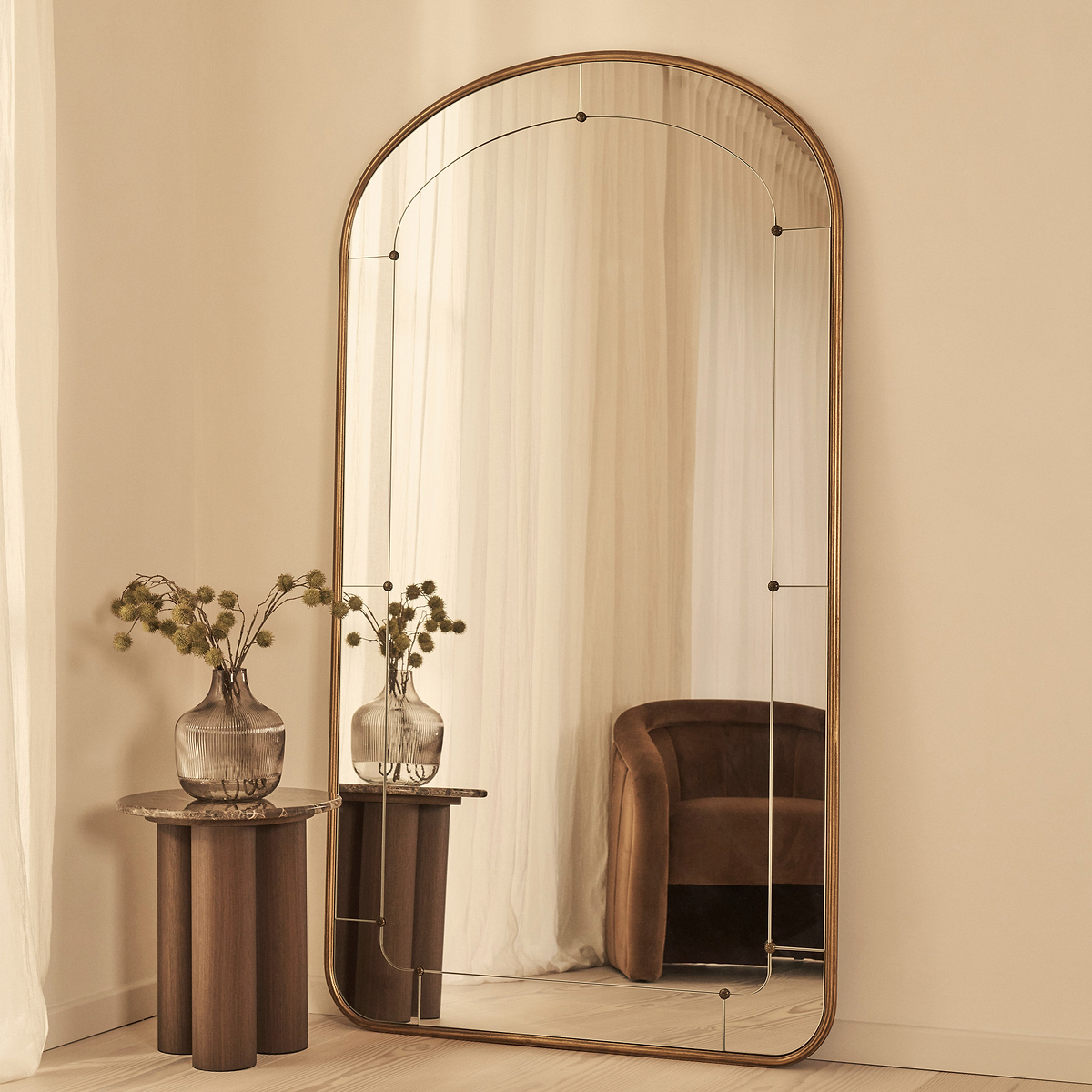 Venosa - Full Length Gold Arched Metal Mirror 180cm x 100cm