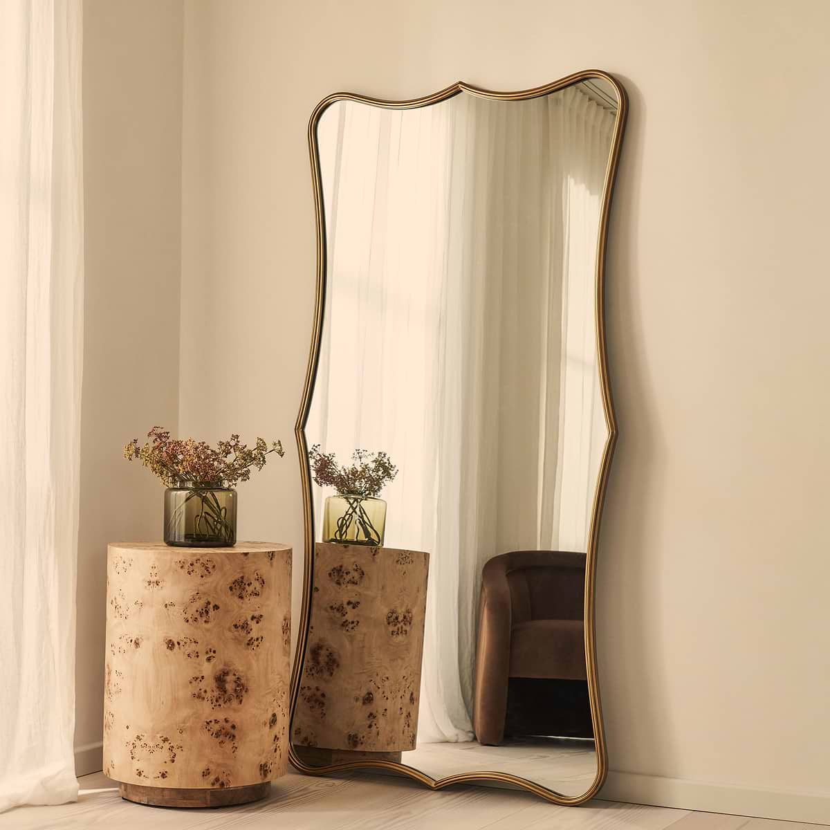 Elise - Gold Full Length Art Deco Metal Mirror 180cm x 90cm