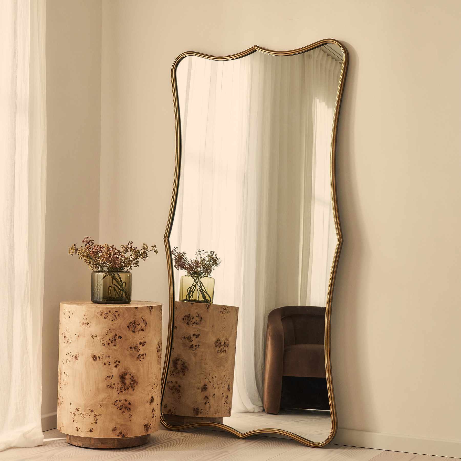 Elise - Gold Full Length Art Deco Metal Mirror 180cm x 90cm
