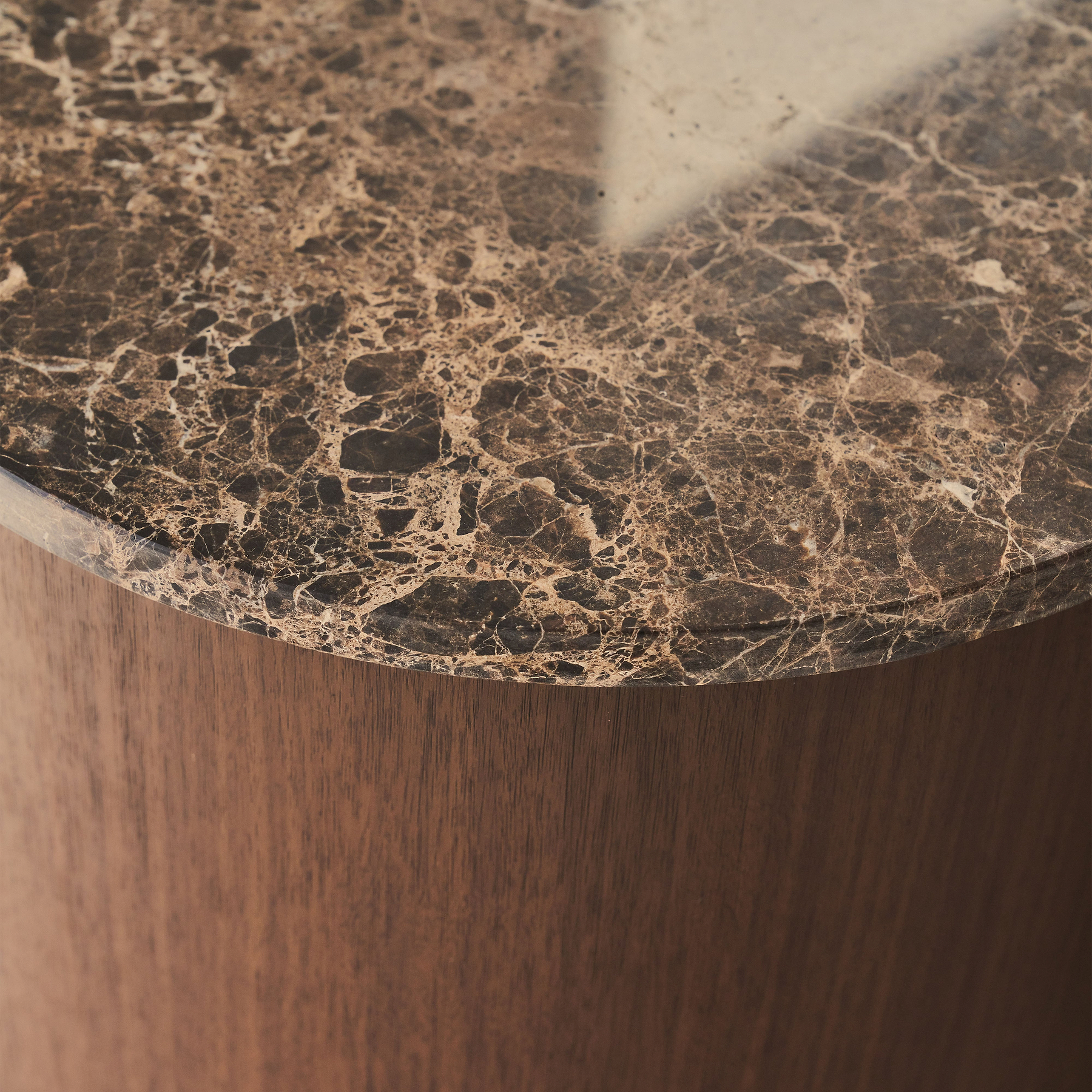 Madison - Dark Emperador Round Dark Wood Side Table