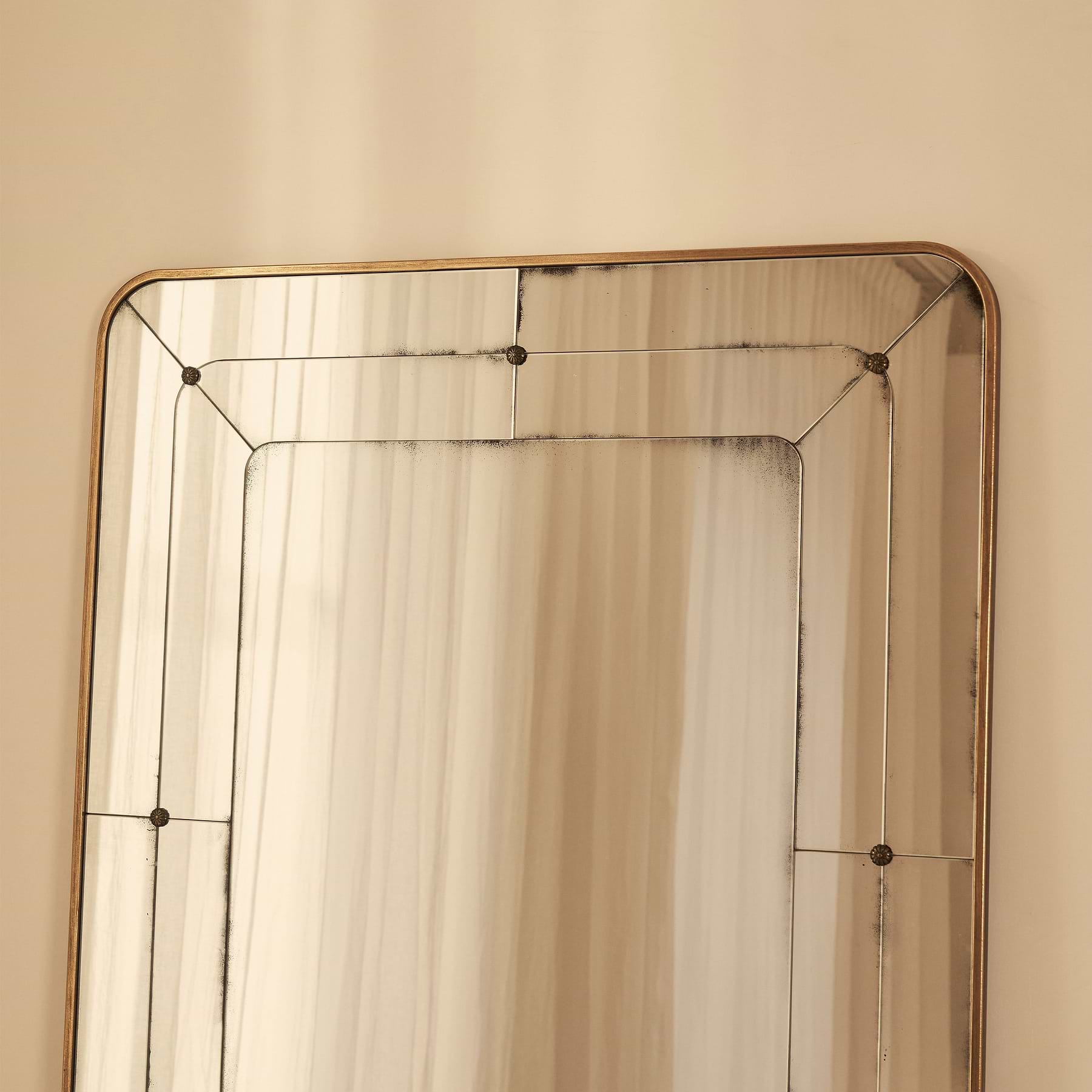 Teramo - Full Length Gold Antique Glass Metal Mirror 180cm x 90cm