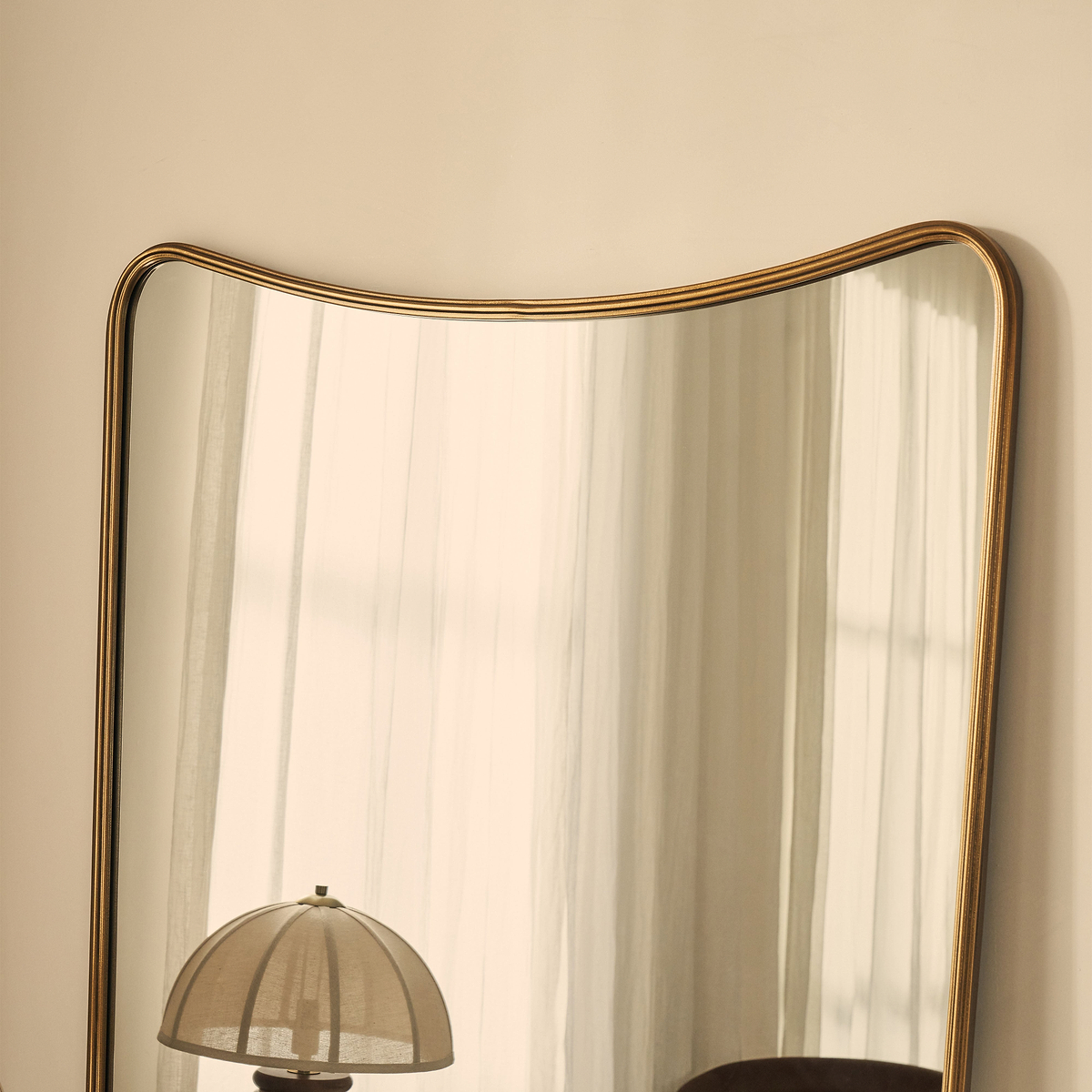 Louis - Gold Full Length Curved Metal Mirror 180cm x 100cm