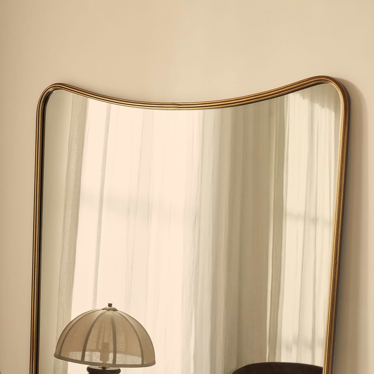 Louis - Gold Full Length Curved Metal Mirror 180cm x 100cm