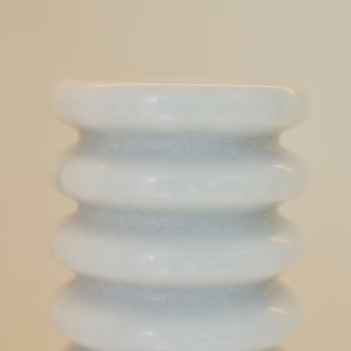 Varella - Large White Marble Ribbed Decorative Vase 25cm