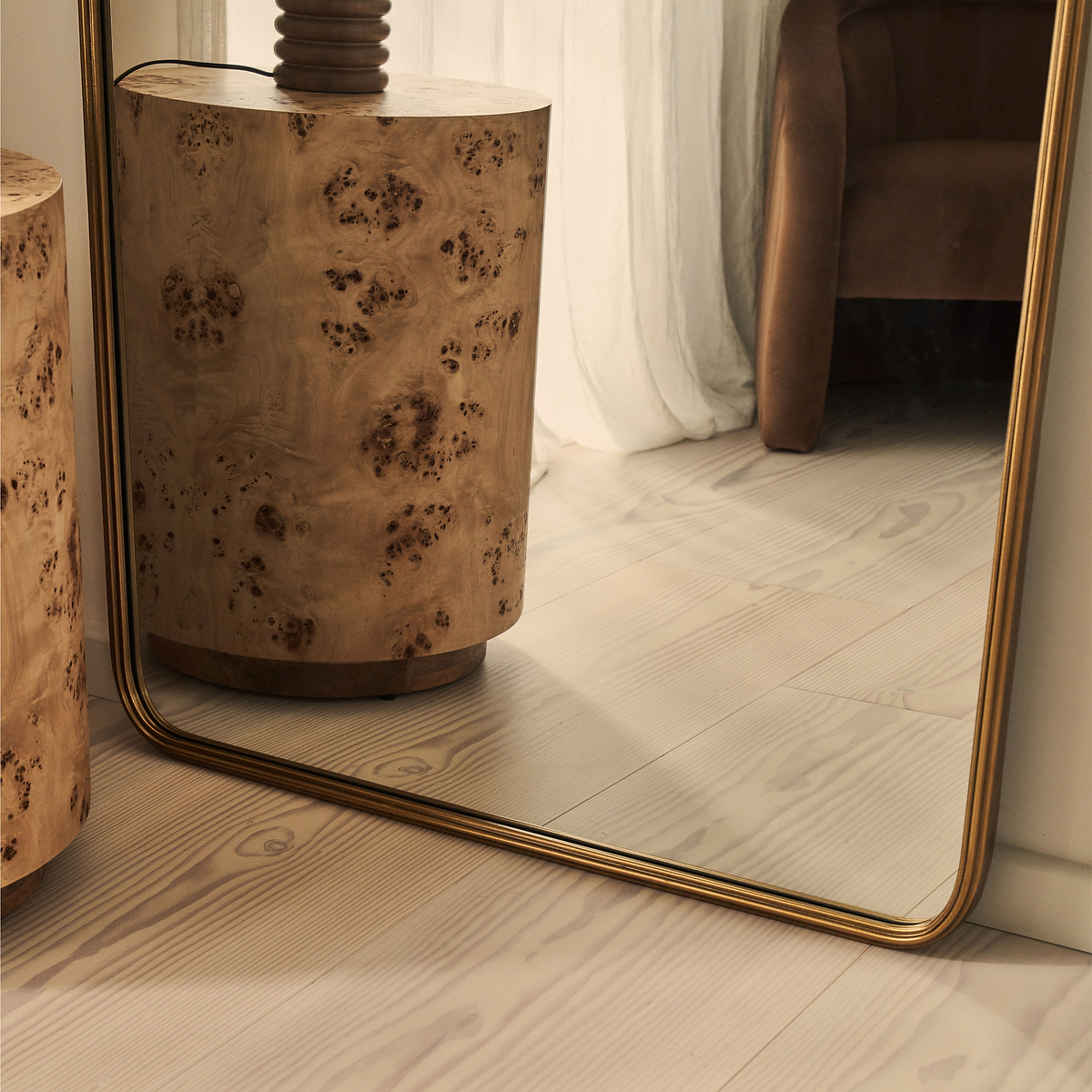 Louis - Gold Full Length Curved Metal Mirror 180cm x 100cm