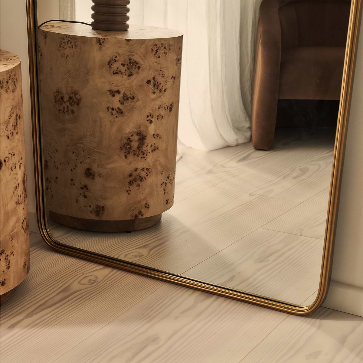 Louis - Gold Full Length Curved Metal Mirror 180cm x 100cm