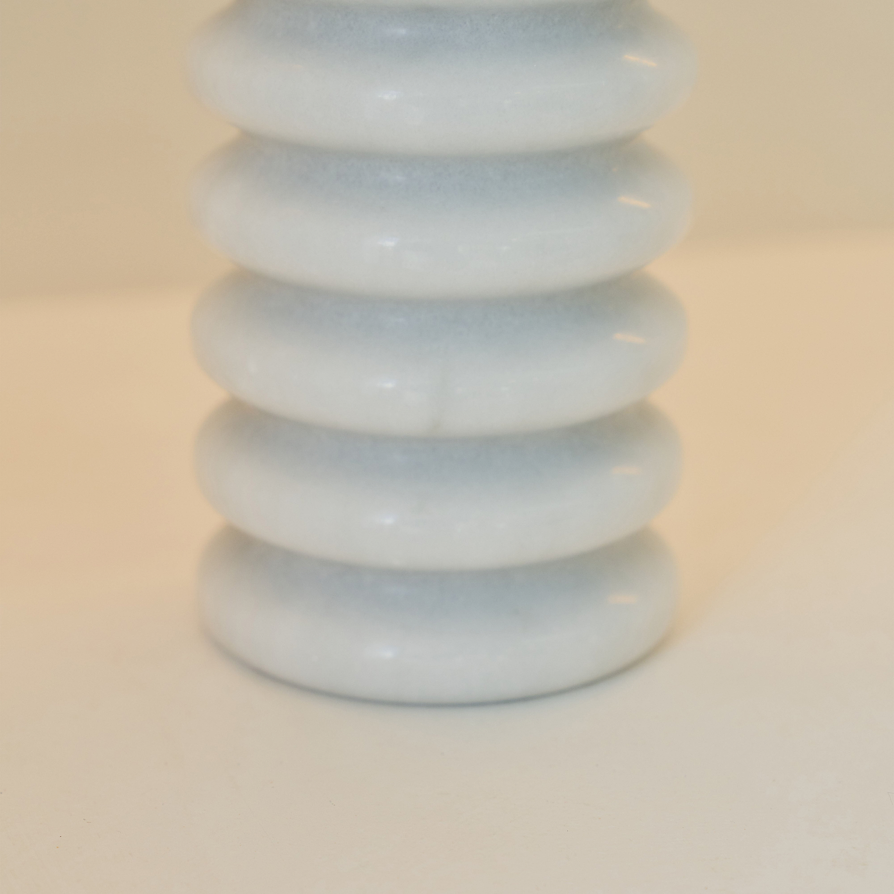 Varella - Large White Marble Ribbed Decorative Vase 25cm