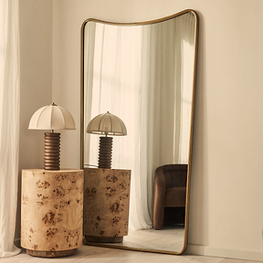 Louis - Gold Full Length Curved Metal Mirror 180cm x 100cm
