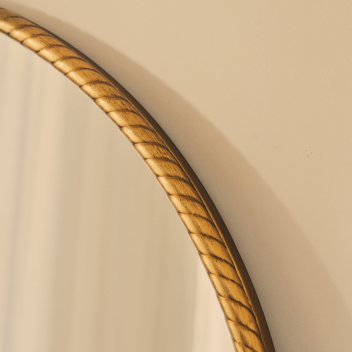 Corra - Gold Rope Twist Round Metal Wall Mirror 90cm x 90cm