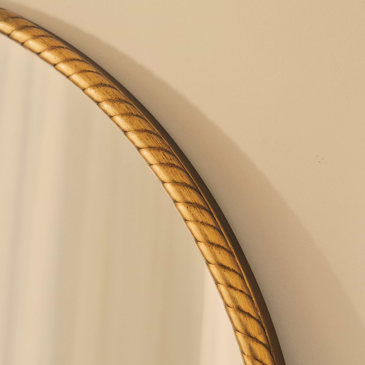 Corra - Gold Rope Twist Round Metal Wall Mirror 90cm x 90cm