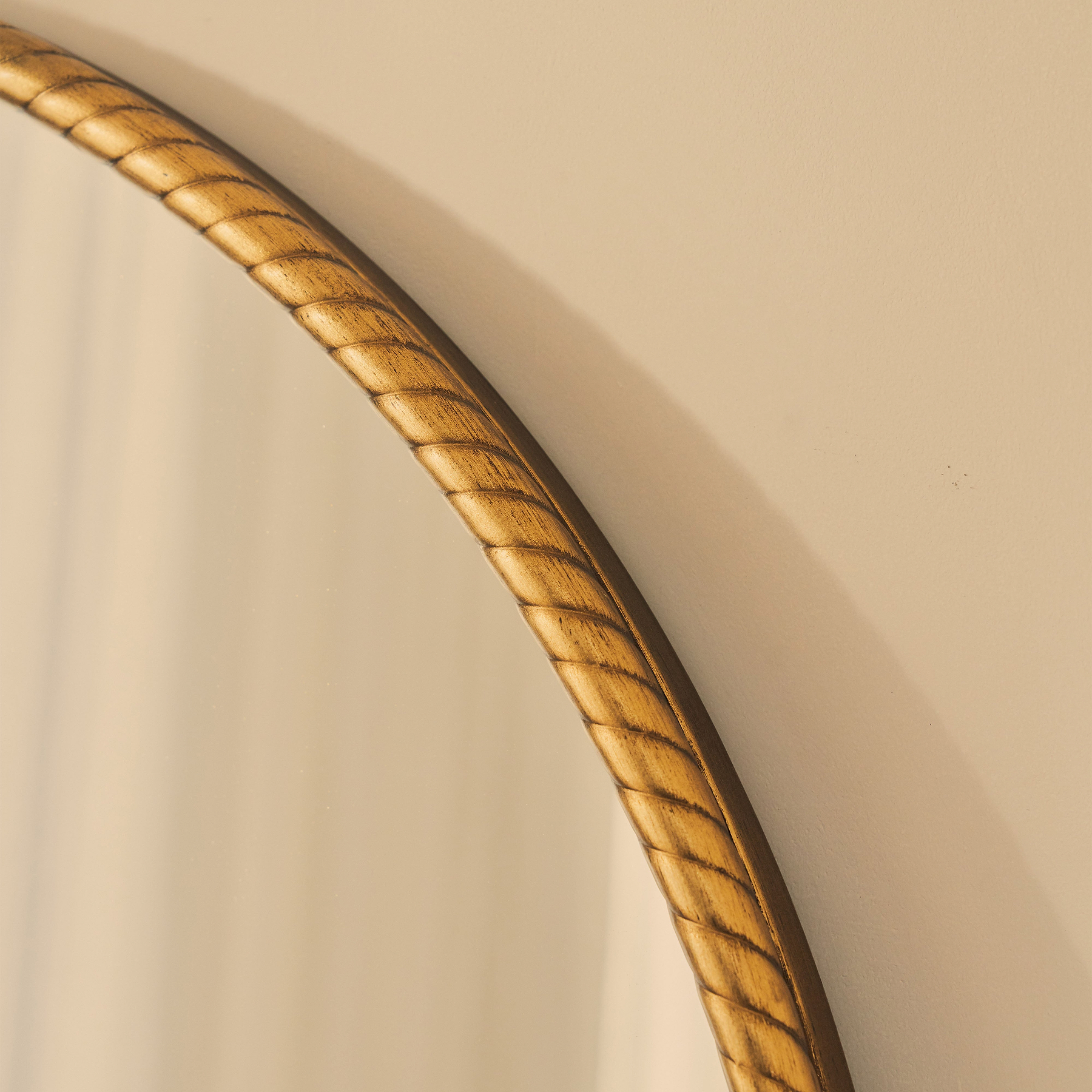 Corra - Gold Rope Twist Round Metal Wall Mirror 90cm x 90cm