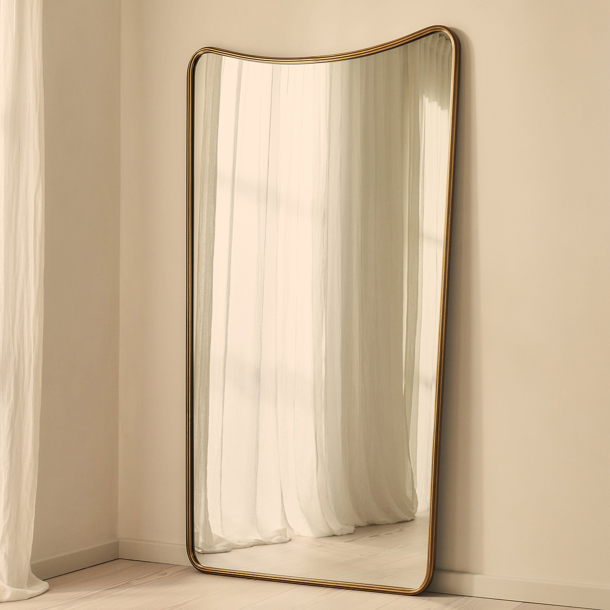 Louis - Gold Full Length Curved Metal Mirror 180cm x 100cm