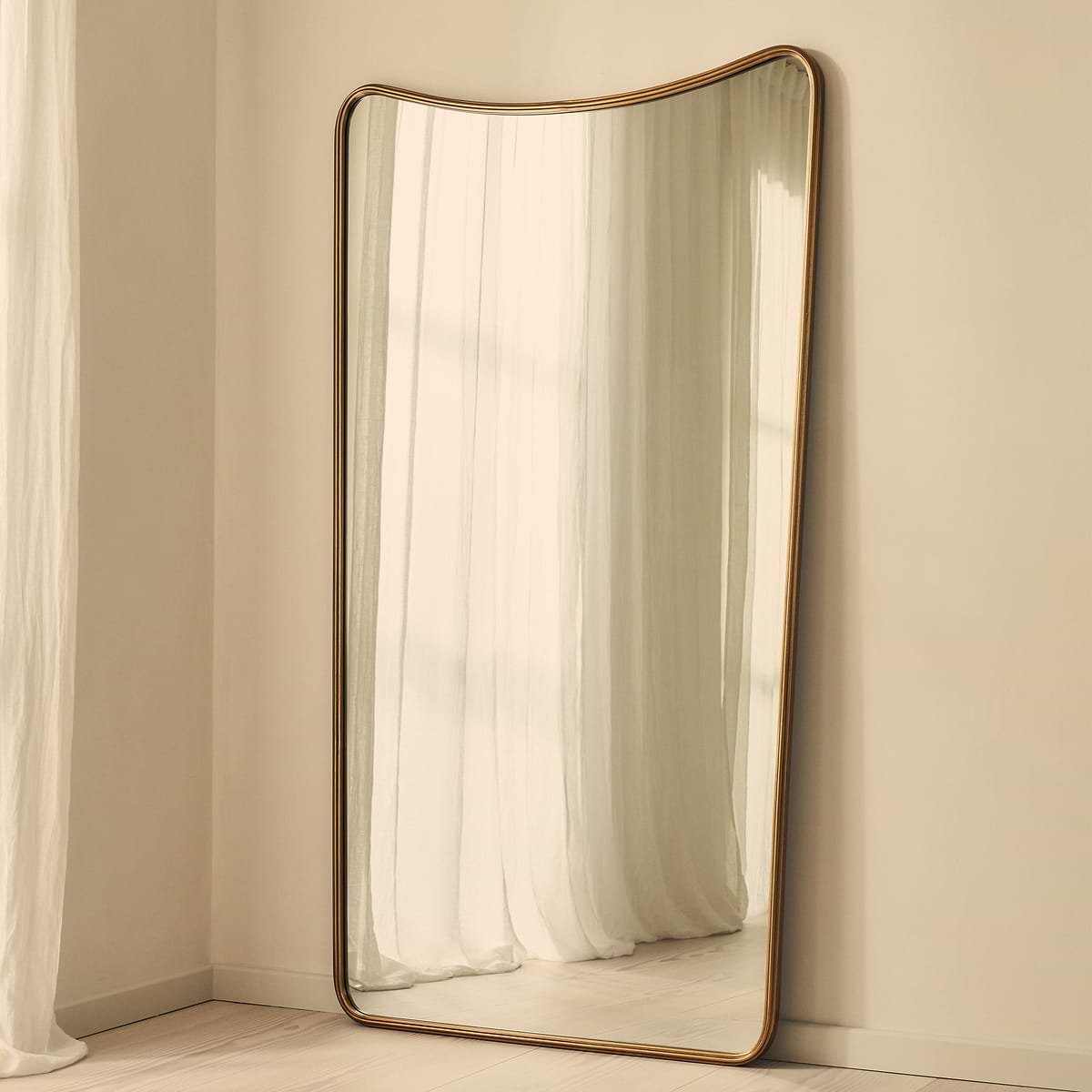 Louis - Gold Full Length Curved Metal Mirror 180cm x 100cm