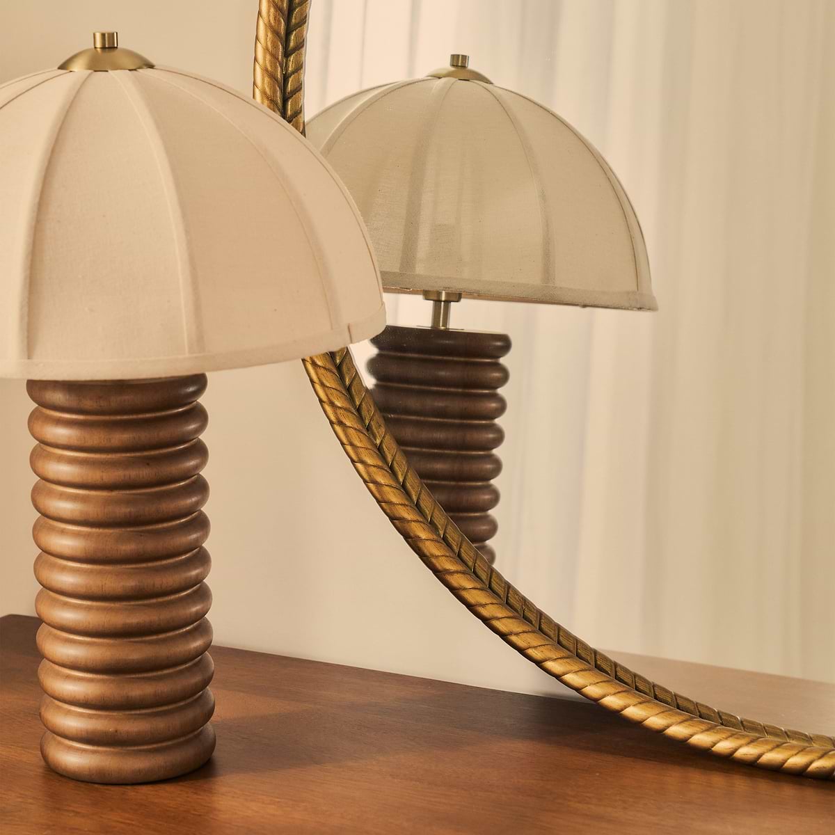 Corra - Gold Rope Twist Round Metal Wall Mirror 90cm x 90cm