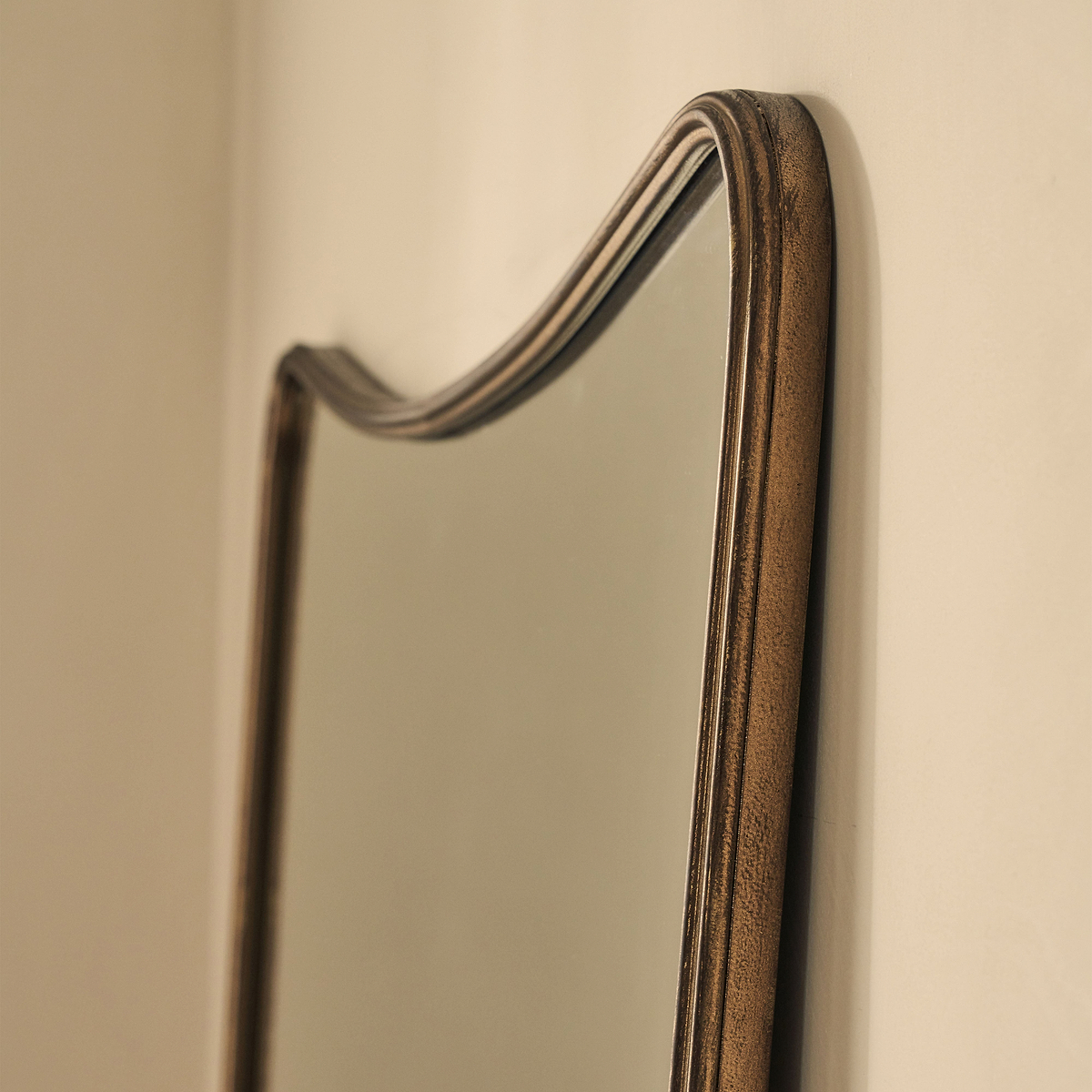 Louis - Antique Bronze Full Length Curved Metal Mirror 180cm x 100cm