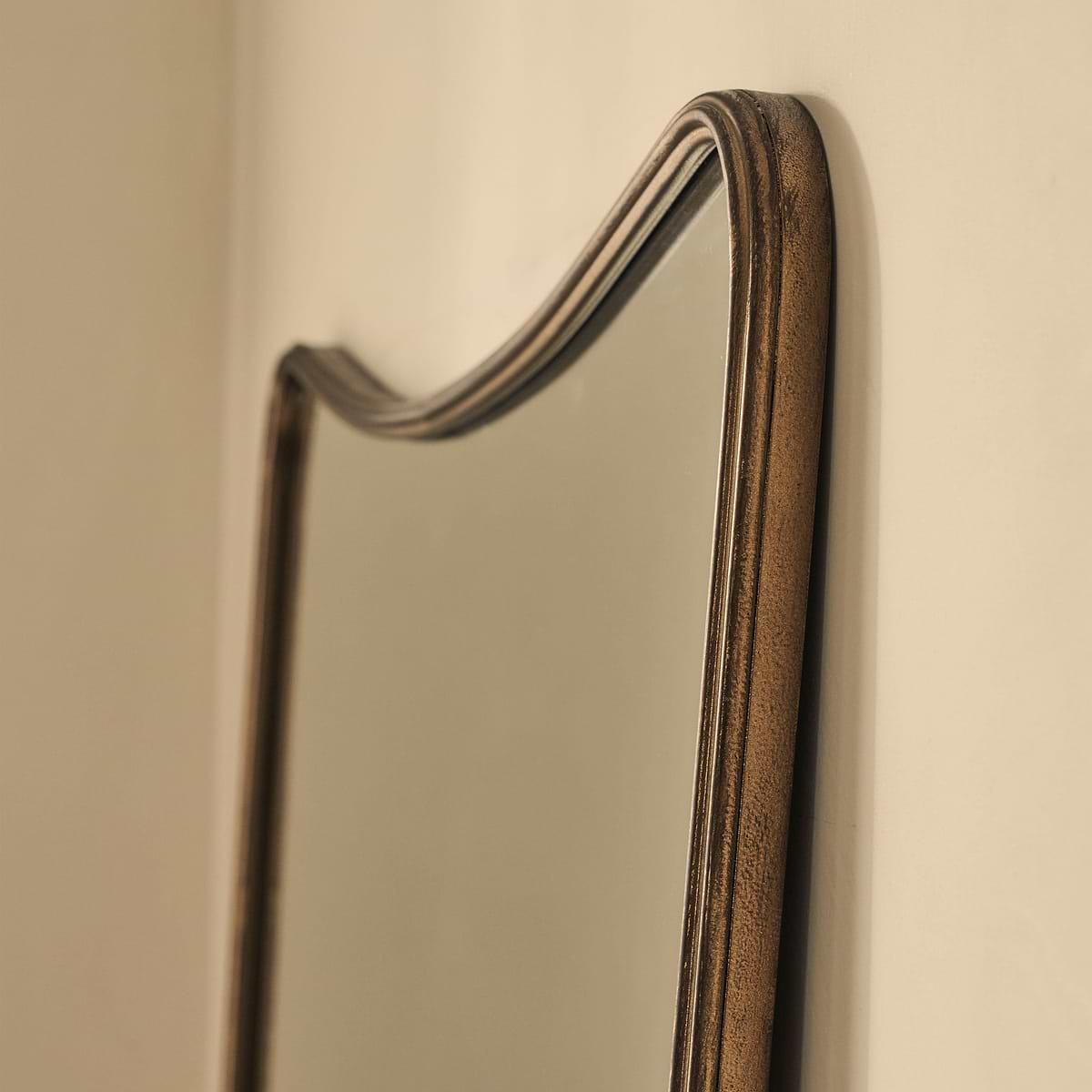 Louis - Antique Bronze Full Length Curved Metal Mirror 180cm x 100cm