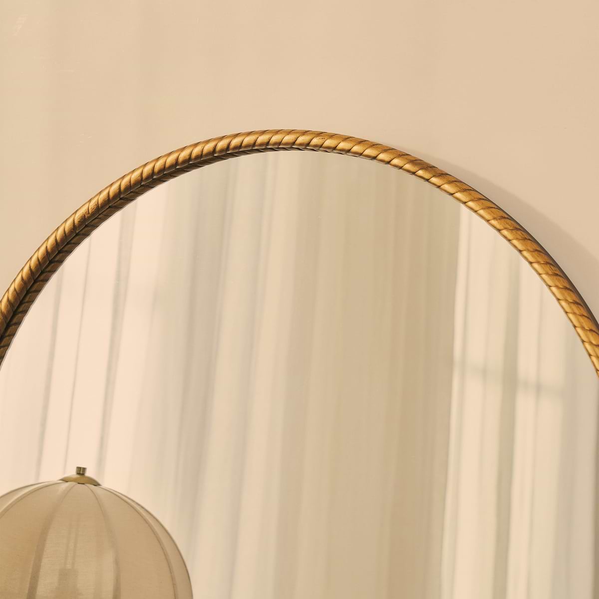 Corra - Gold Rope Twist Round Metal Wall Mirror 90cm x 90cm