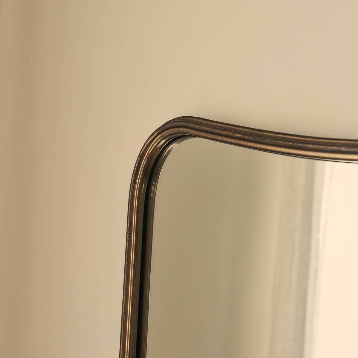 Louis - Antique Bronze Full Length Curved Metal Mirror 180cm x 100cm