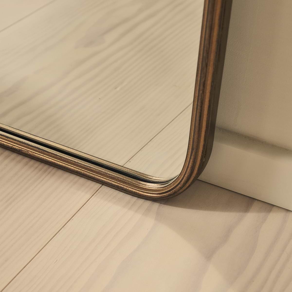 Louis - Antique Bronze Full Length Curved Metal Mirror 180cm x 100cm