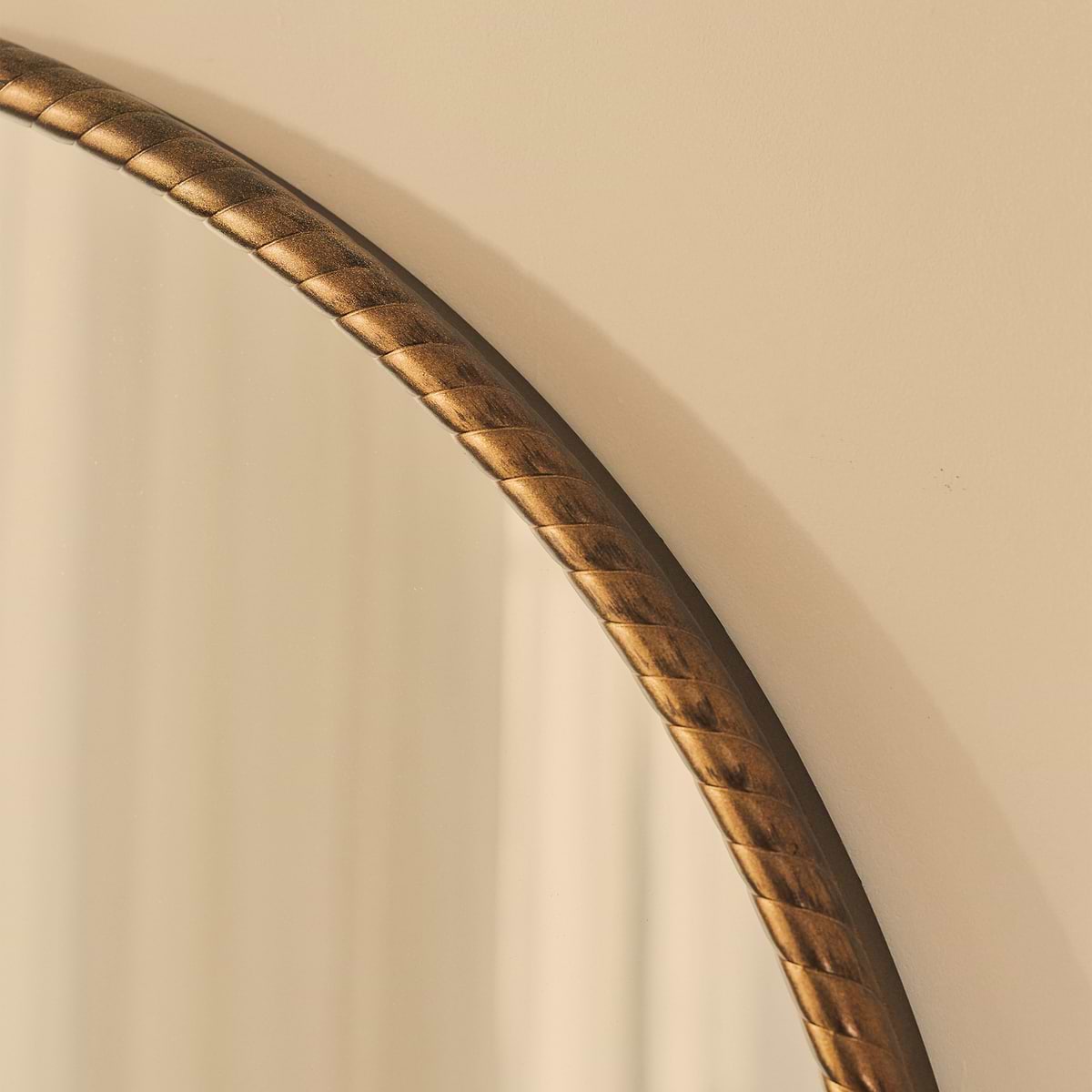 Corra - Antique Bronze Rope Twist Round Metal Wall Mirror 90cm x 90cm