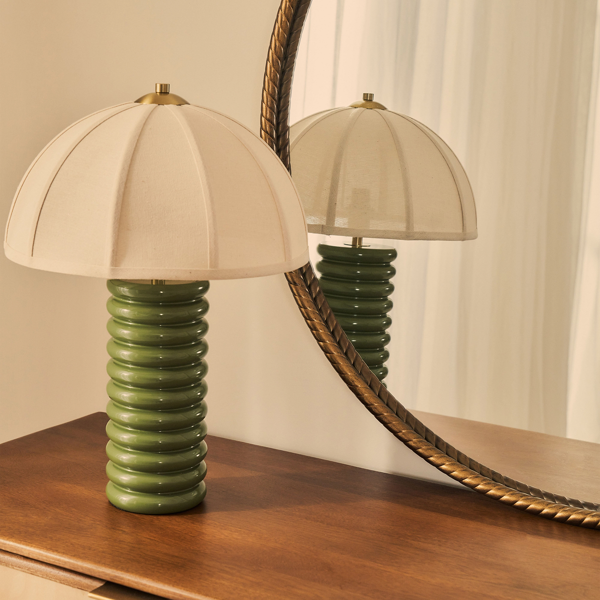 Corra - Antique Bronze Rope Twist Round Metal Wall Mirror 90cm x 90cm