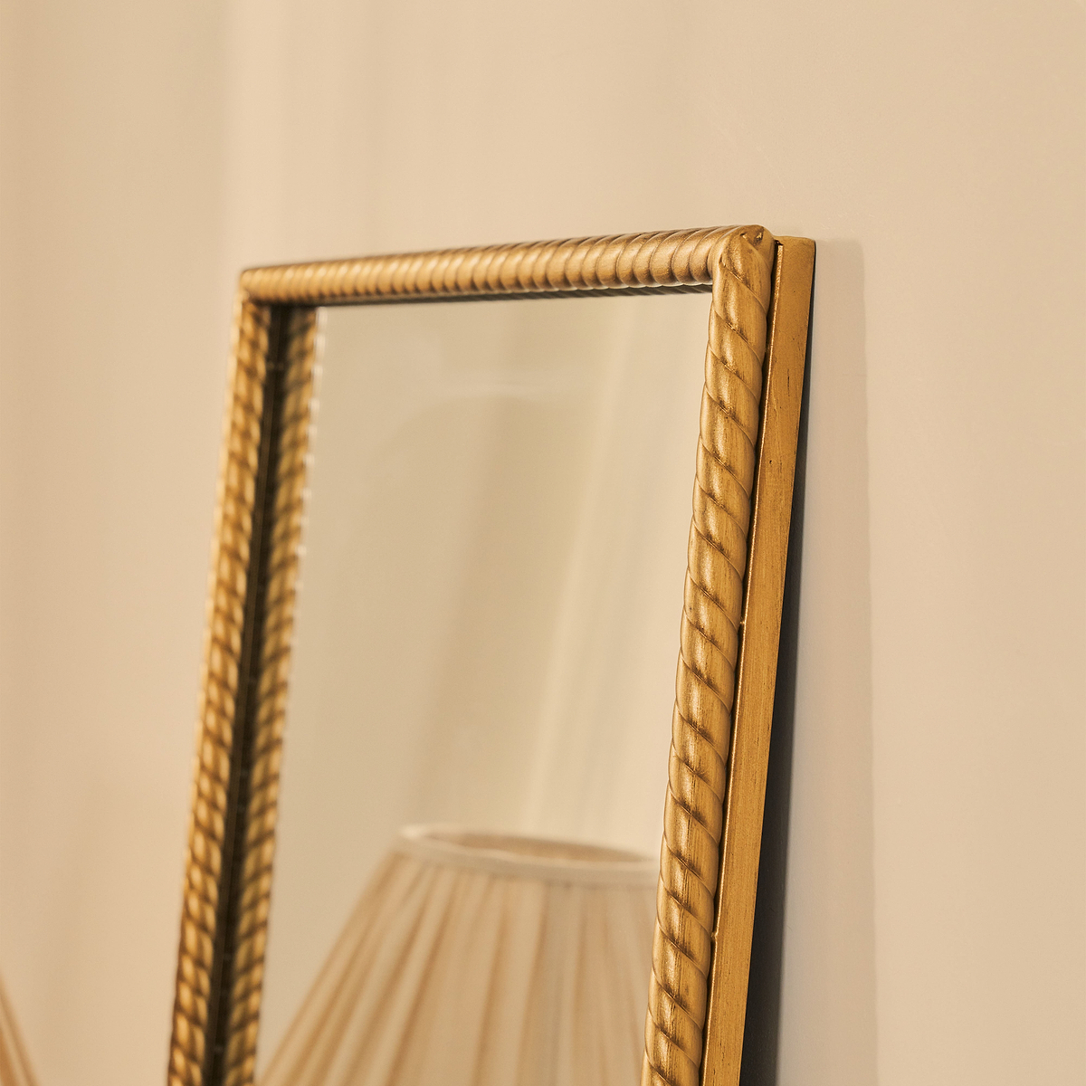 Corra - Gold Rope Twist Metal Overmantle Mirror 90cm x 60cm