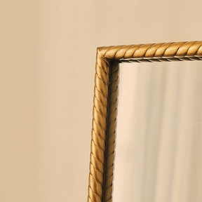 Corra - Gold Rope Twist Metal Overmantle Mirror 90cm x 60cm