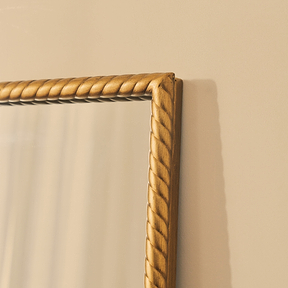 Corra - Gold Rope Twist Metal Overmantle Mirror 90cm x 60cm
