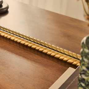 Corra - Gold Rope Twist Metal Overmantle Mirror 90cm x 60cm