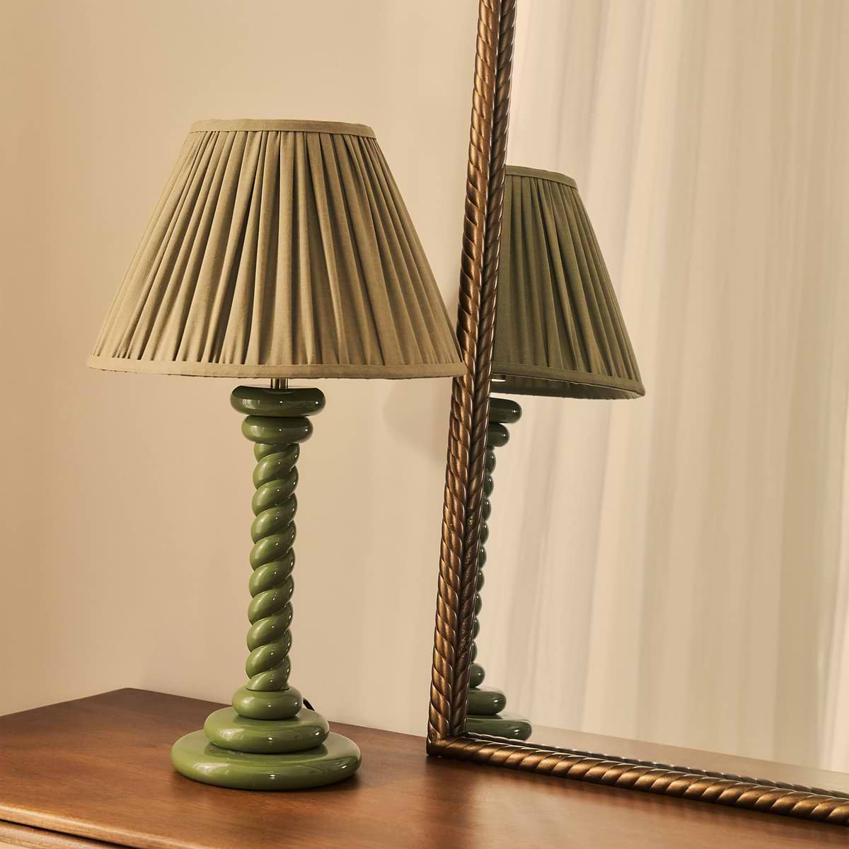 Corra - Antique Bronze Rope Twist Metal Overmantle Mirror 90cm x 60cm