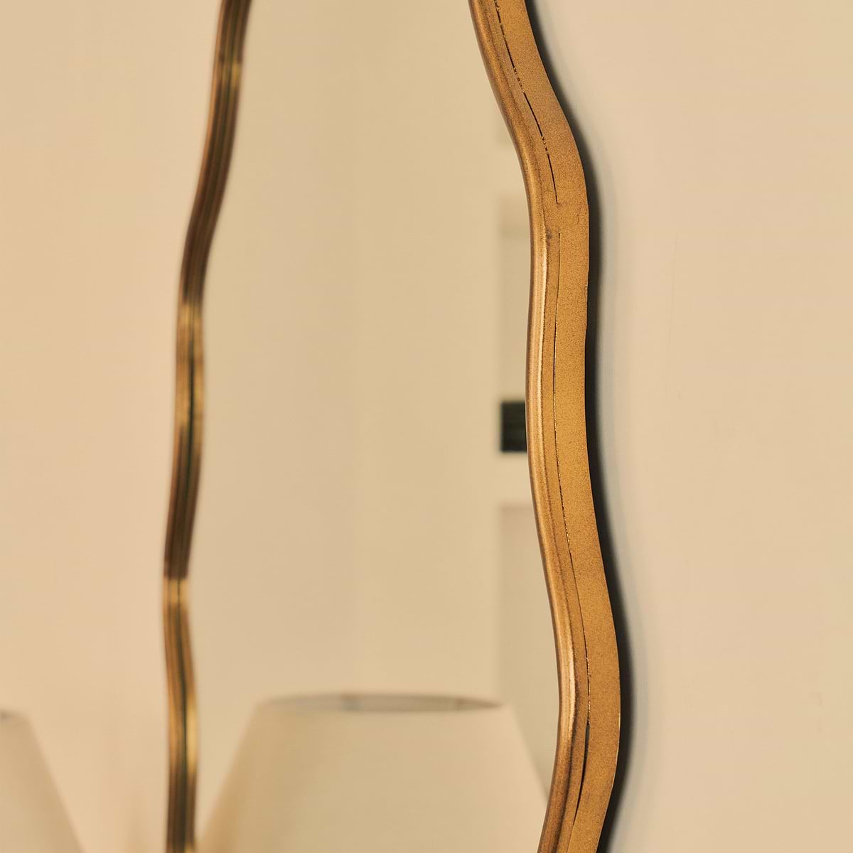 Sabrina - Antique Bronze Wavy Oval Metal Wall Mirror 100cm x 70cm