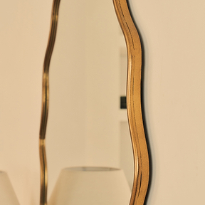 Sabrina - Antique Bronze Wavy Oval Metal Wall Mirror 100cm x 70cm