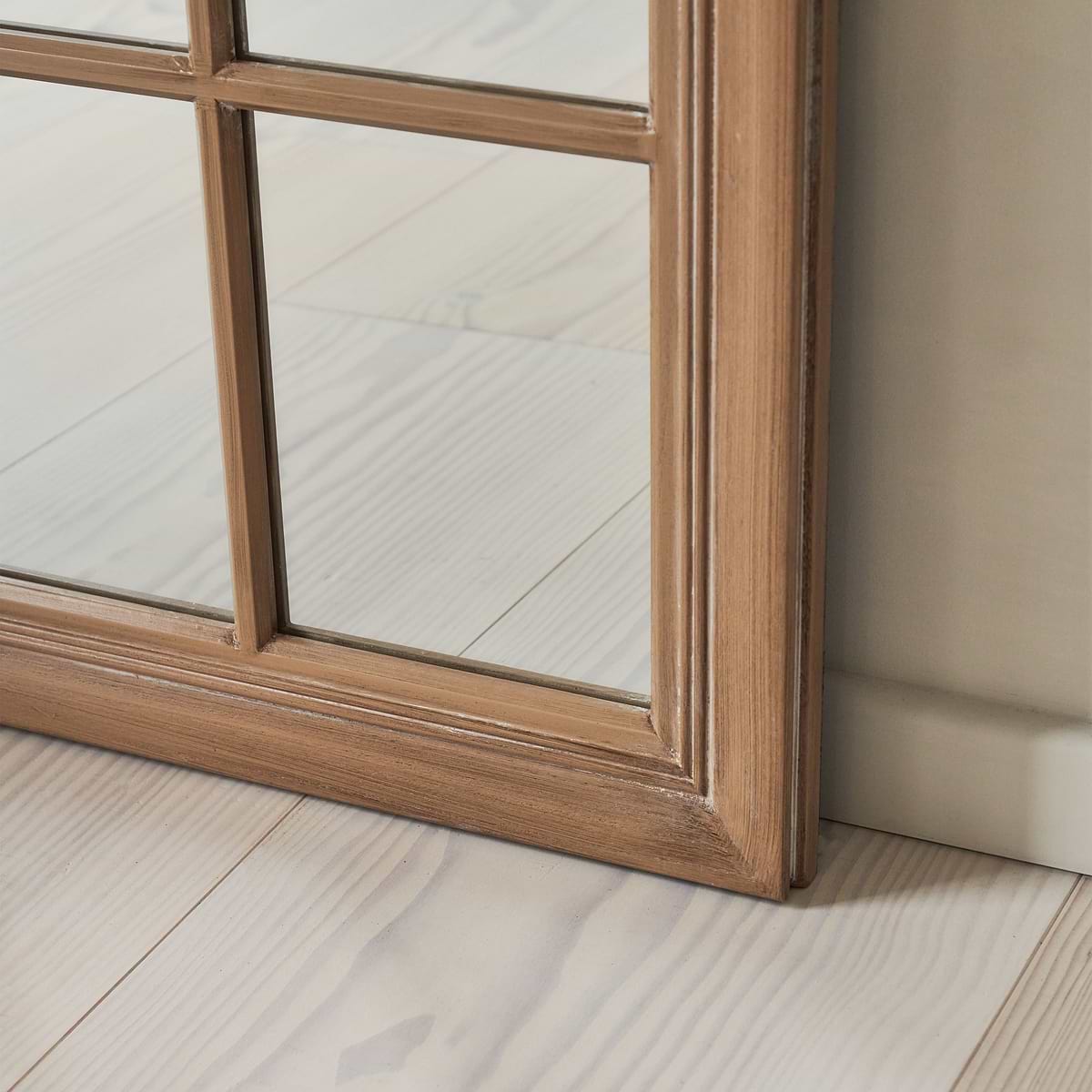 Sasha - Oak Shabby Chic Full Length Window Mirror 180cm x 100cm