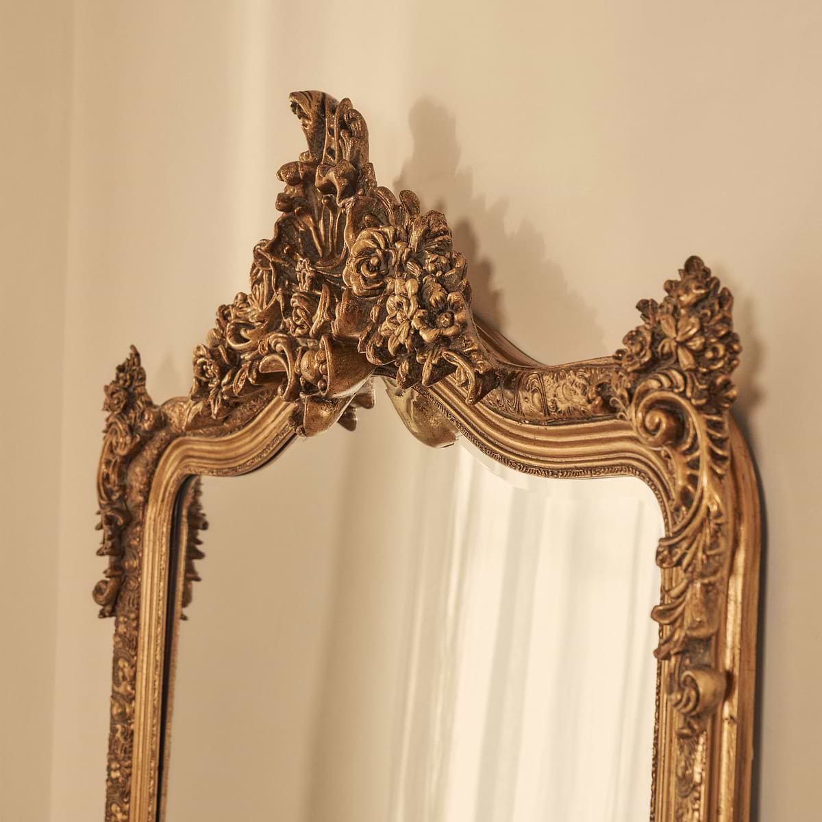 Francesca - Gold Arched Ornate Full Length Mirror 185cm x 100cm