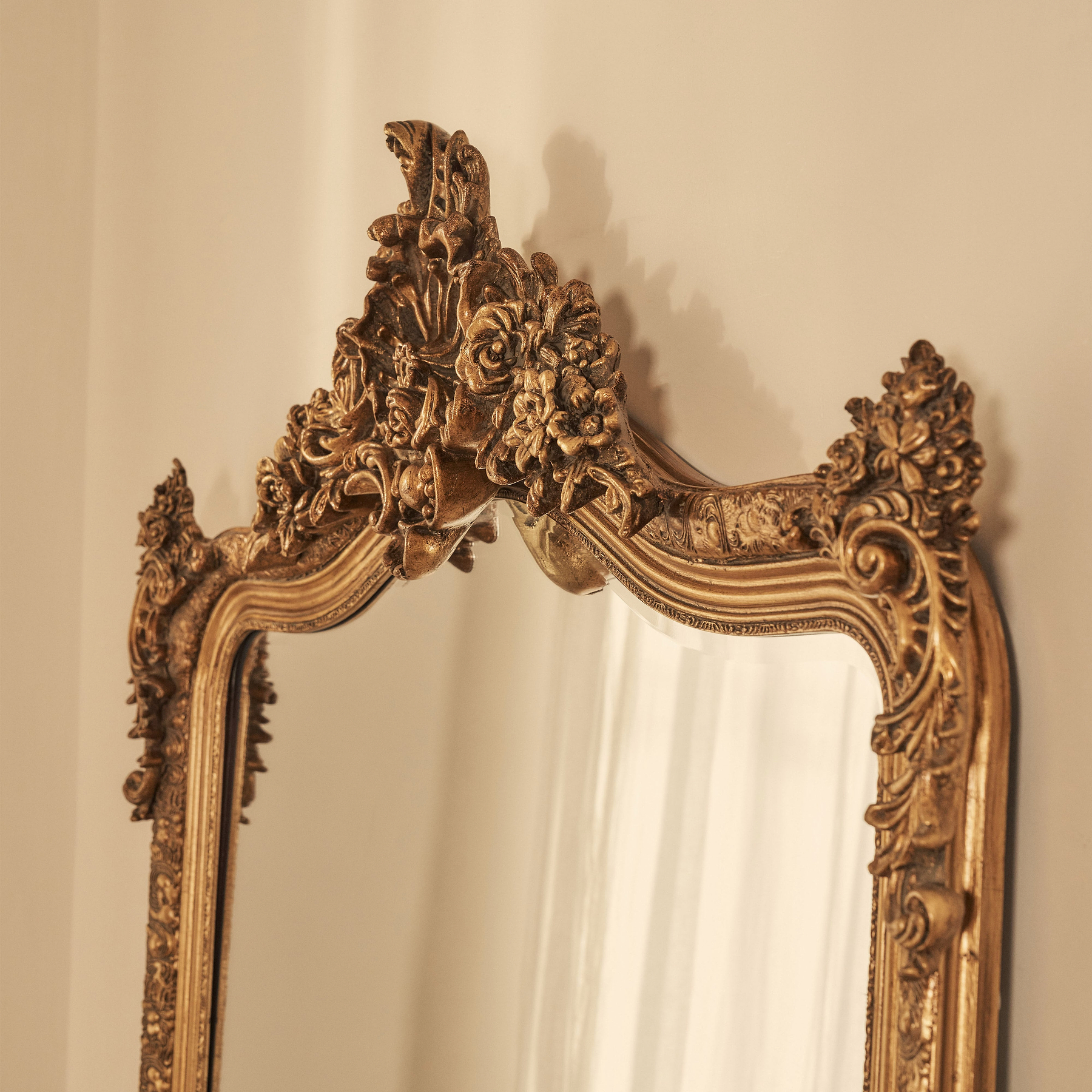 Francesca - Gold Arched Ornate Full Length Mirror 185cm x 100cm