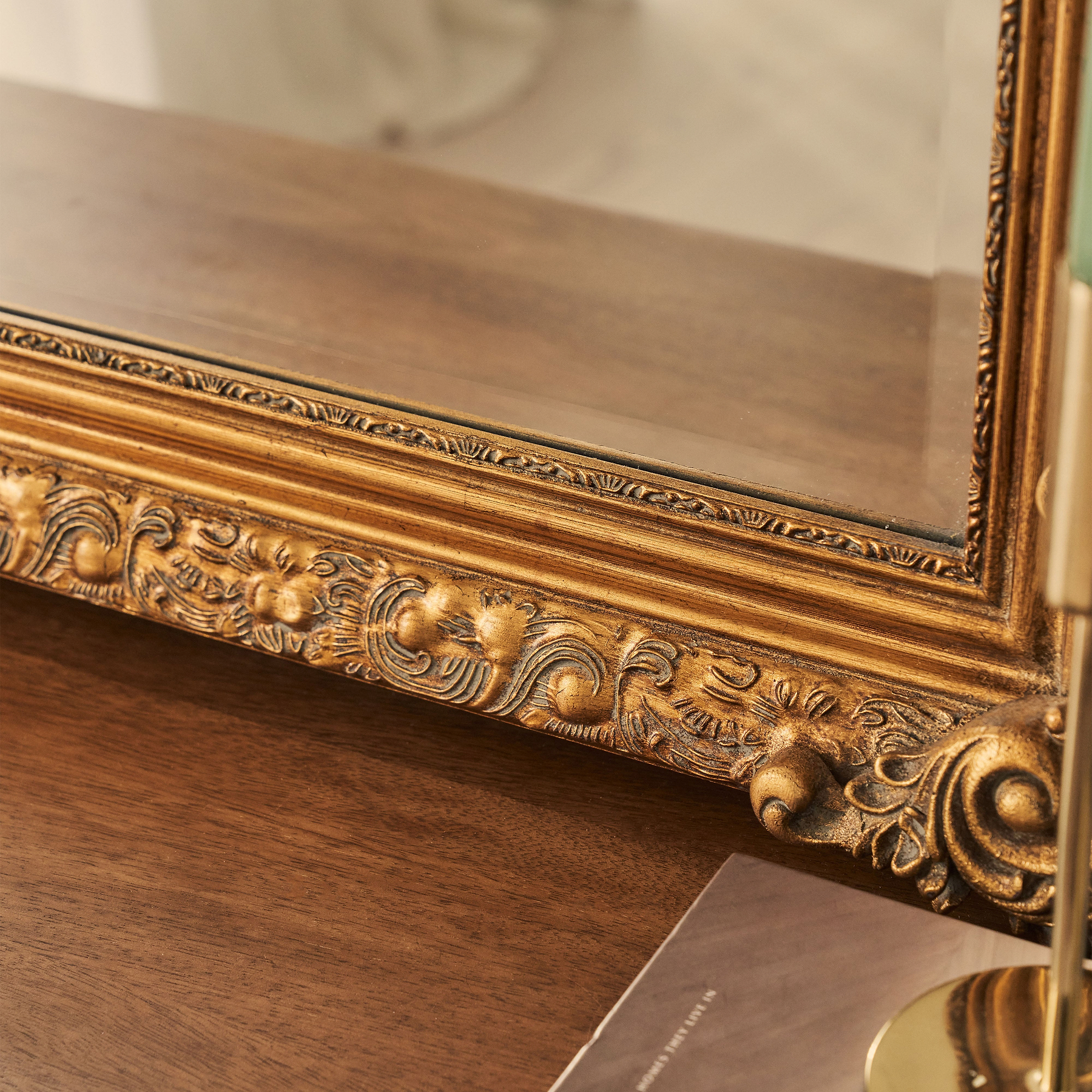 Francesca - Gold Arched Ornate Overmantle Wall Mirror 109cm x 100cm