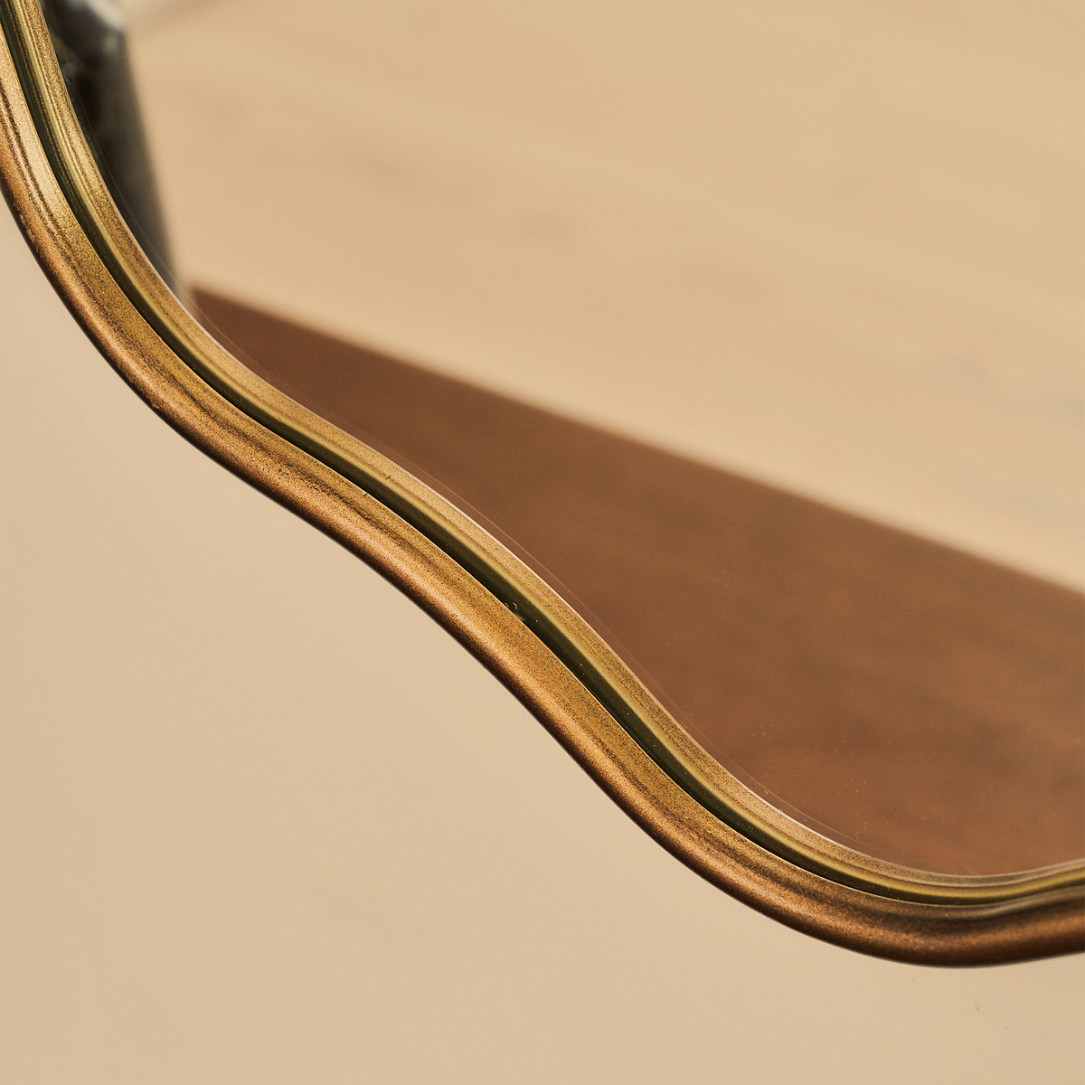 Sabrina - Antique Bronze Wavy Oval Metal Wall Mirror 100cm x 70cm