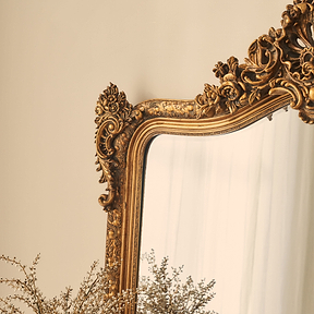 Francesca - Gold Arched Ornate Overmantle Wall Mirror 109cm x 100cm