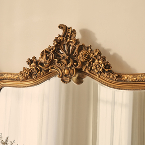 Francesca - Gold Arched Ornate Overmantle Wall Mirror 109cm x 100cm