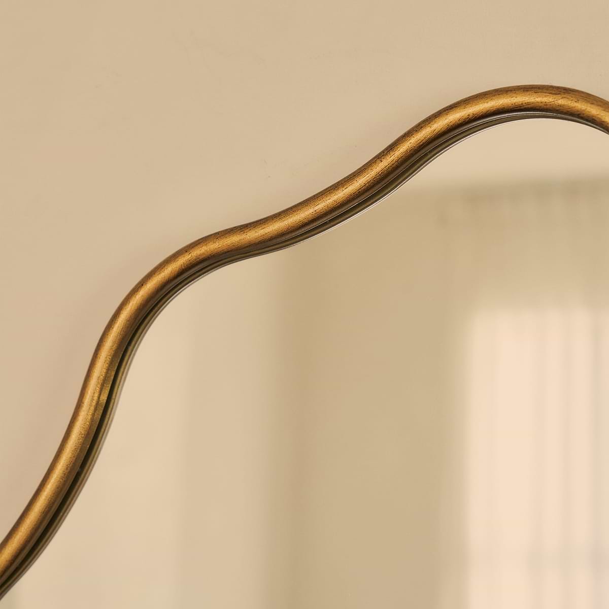 Sabrina - Gold Wavy Oval Metal Wall Mirror 100cm x 70cm