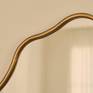 Sabrina - Gold Wavy Oval Metal Wall Mirror 100cm x 70cm