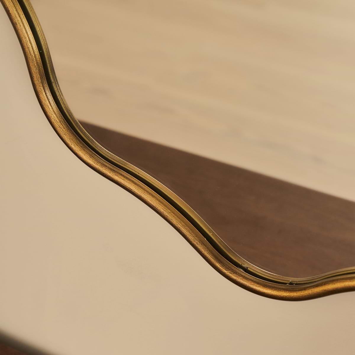 Sabrina - Gold Wavy Oval Metal Wall Mirror 100cm x 70cm