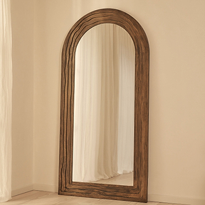 Lucelle - Extra Large Full Length Warm Wood Arched Mirror 200cm x 100cm