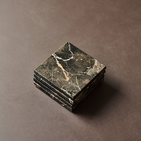 Marbelle - Dark Emperador Marble Coasters Set of 4 Square